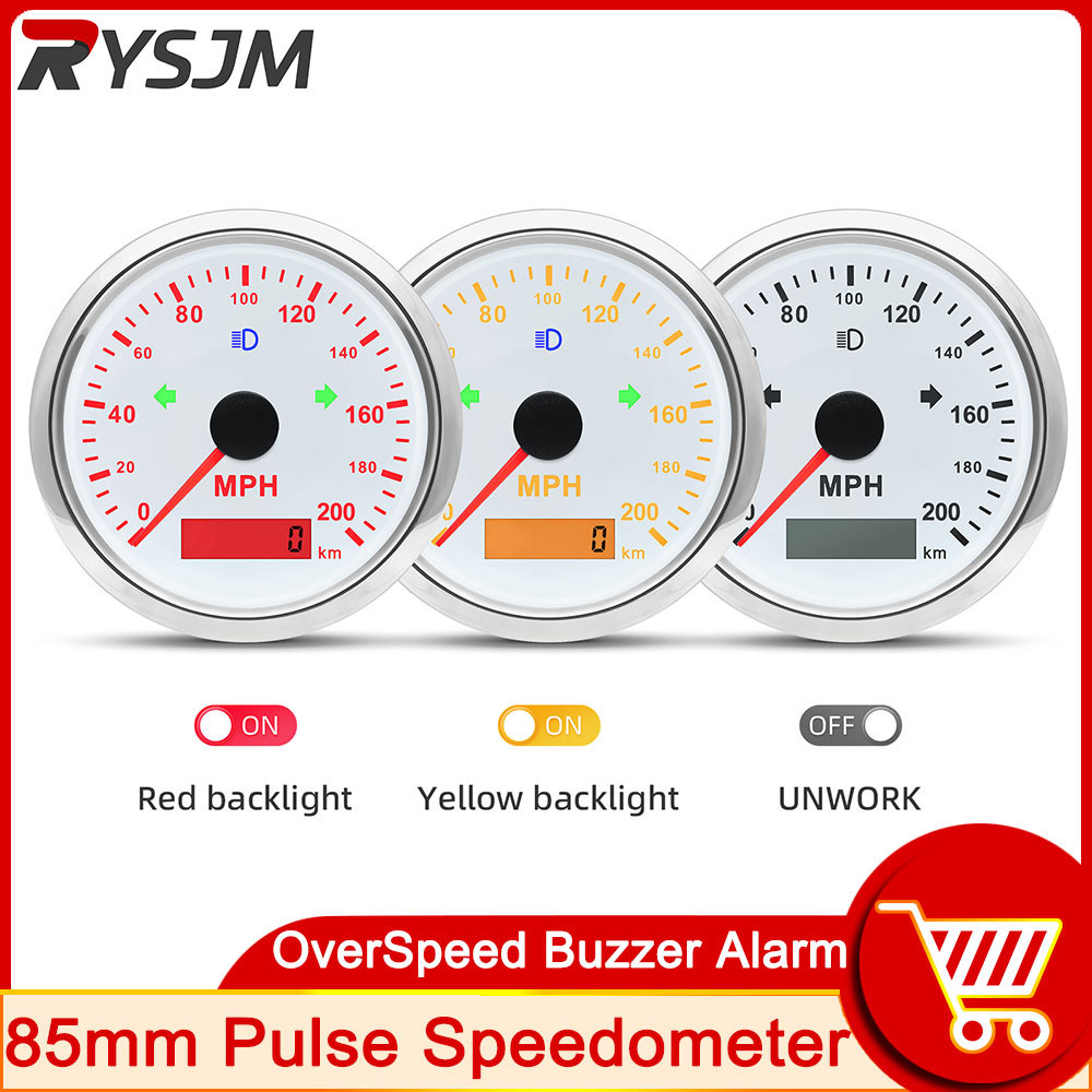 Analog Meter Gauge - 125 200 MPH KMH 85mm Speedometer