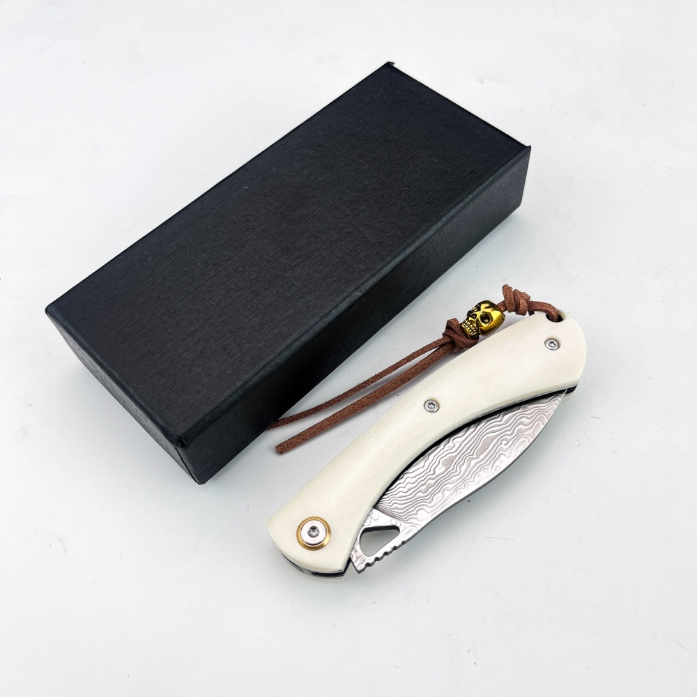 Vintage Damascu Steel Small Fo - đánh giá và giá Vintage Collectible Pocket Knives