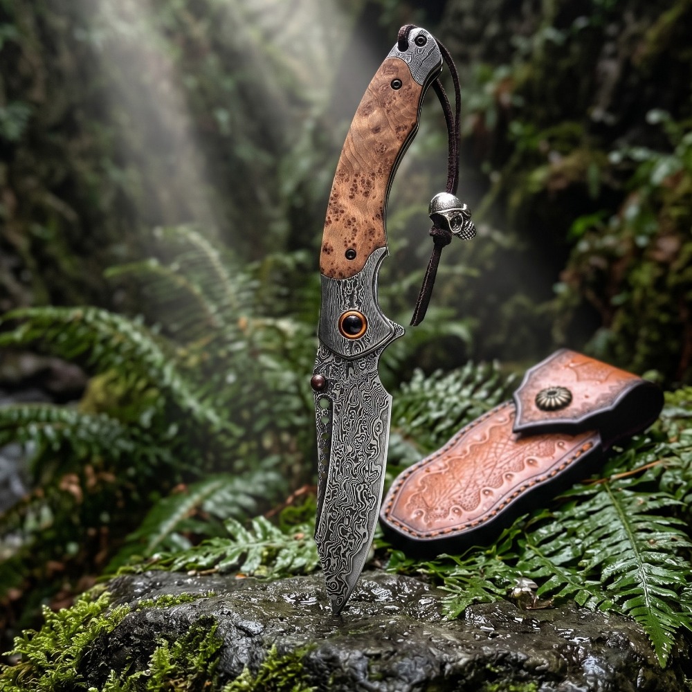 High Hardness Damascus Pattern - đánh giá và giá Vintage Collectible Pocket Knives