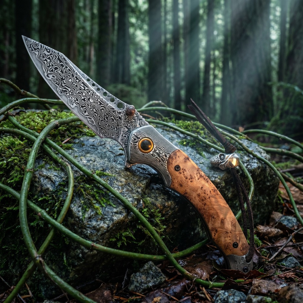High Hardness Damascus Pattern - đánh giá và giá Vintage Collectible Pocket Knives