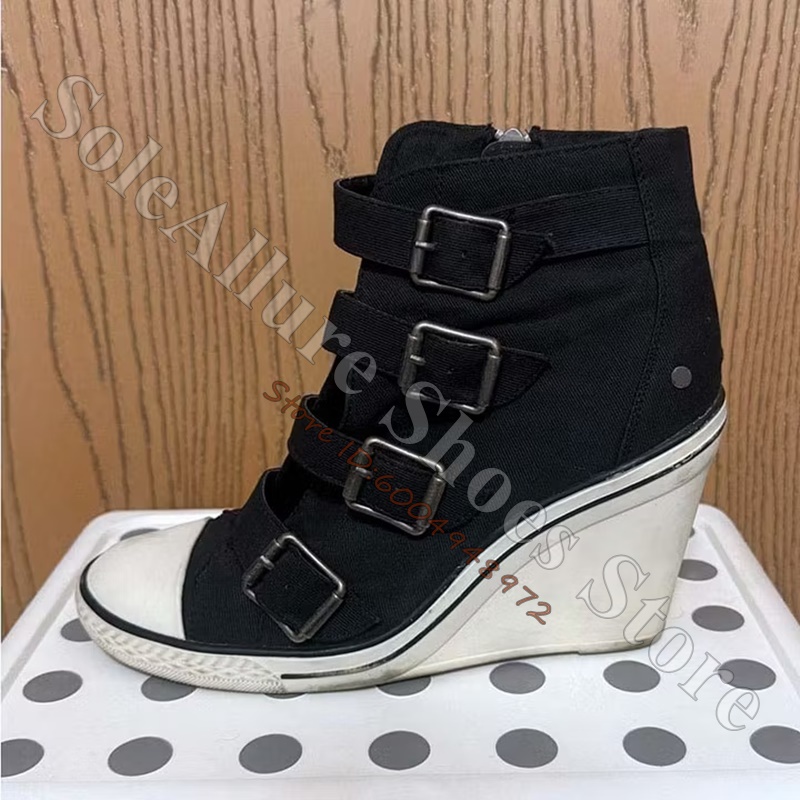 Grey Multi Buckle High Top Wed - đánh giá và giá Vintage Zipper